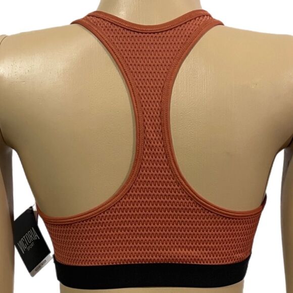 Victorias Secret The Player Unlined V-neck Medium Support Sport Bra Rust Medium - Picture 2 of 3